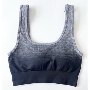 NWT Women's Earth Republic Ombre Black and Gray Sports Bra Size Small
